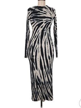 Young Fabulous & Broke Dax tie-dye ribbed Maxi bodycon dress size Small